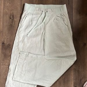 Athleta wide leg mint green linen pants